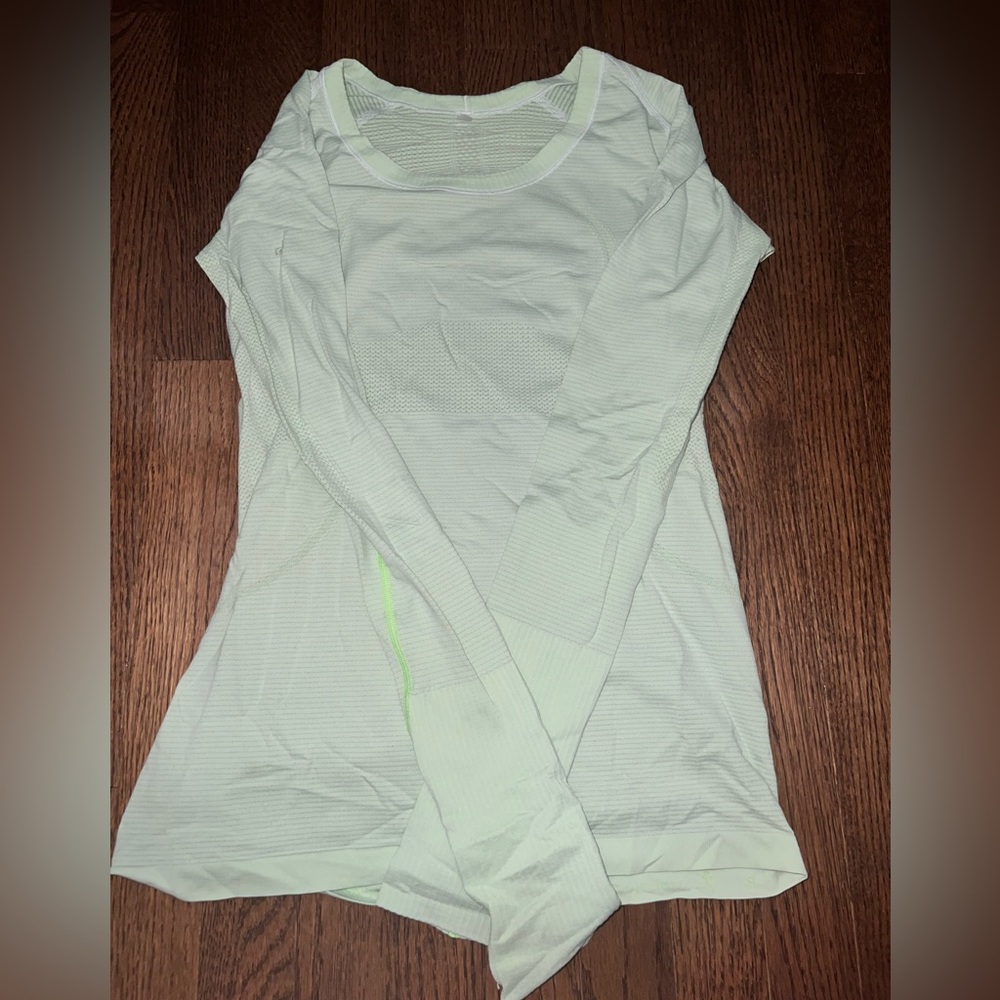 Lululemon Swiftly Tech Long Sleeve Shirt, Lime Green, 8
